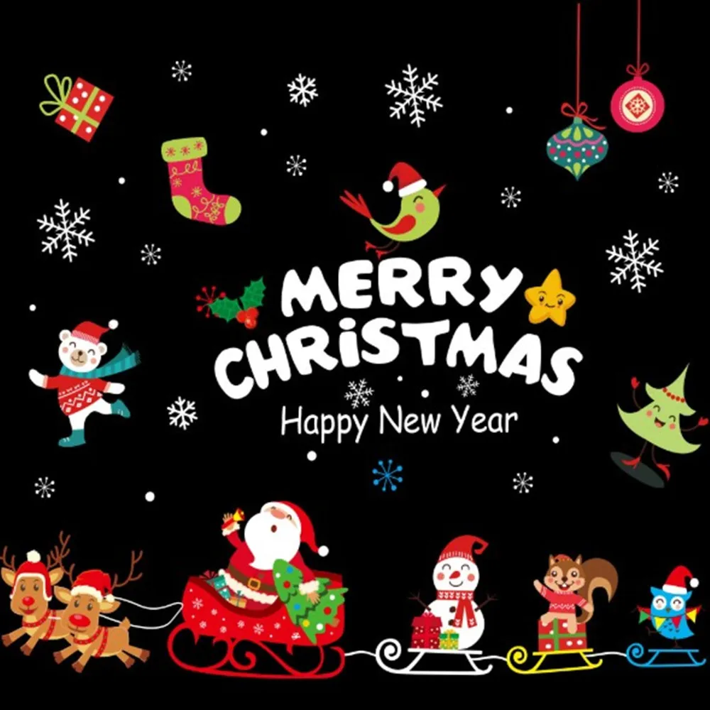 1 гирлянда, Рождественские елочные украшения, подвески, подвесные украшения, вечерние украшения на год, 3D Снежинка, звезда, полоса, флаг, гирлянды - Цвет: wall sticker 3
