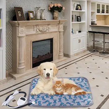 

Pet Heating Pad Dog Cat Electric Heating Blanket Indoor Waterproof Adjustable Warming Mat with Chew Resistant Cord 110V