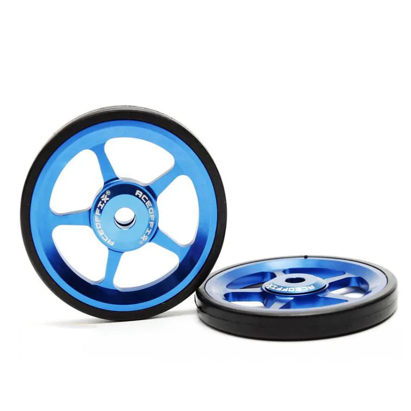 blue 1 пара велосипедов Easywheel 3 цвета алюминиевый сплав супер легкие колеса+ титановые болты для Brompton 22 г/шт - Цвет: blue