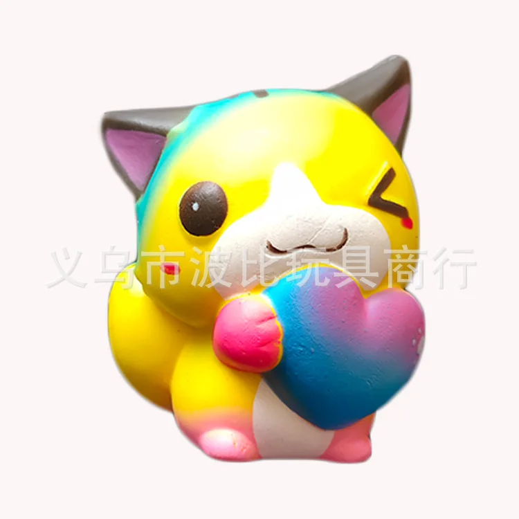 Игрушка ПУ пена памяти Сердце Кошка снижение давления игрушка пена памяти подарок игрушка пена памяти Pu любовь кот