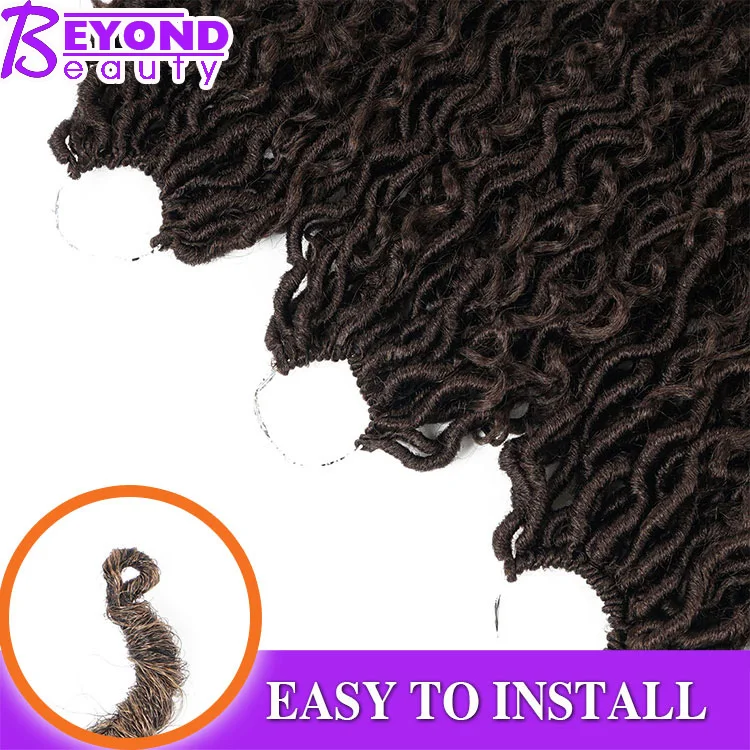 Женские плетеные косички Goddess Faux Locs Curly 24 Подставки/упаковка синтетические для