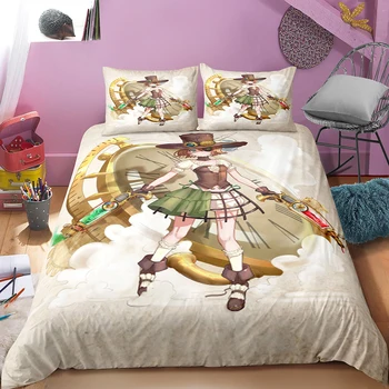 

Comic Girl Uniform Gun Bedding Set Bedroom Decor Boys Gift Hypoallergenic Quilt Cover 1PC Duvet Cover with Pillowcase Dropship