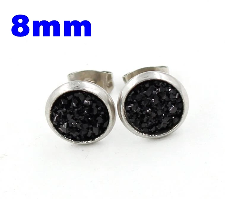 

50pair/lot Black Druzy Earrings, Faux Druzy Earrings For Wedding Gifts