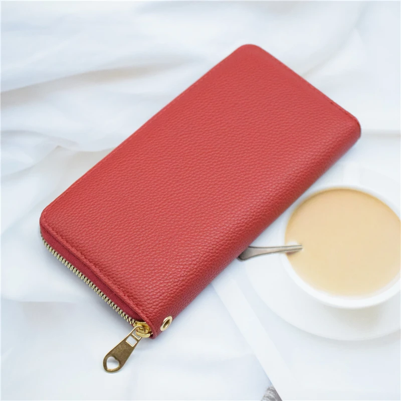 Women/men Business Card Holder Red/coffee/back Passport Cover Bank/credit Card Holder Case with 36 Bits Long Wallet