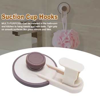 

4pcs Waterproof Heavy Duty Suction Cup Hooks Towel Coat Wall Mounted Bathroom Kitchen Loofah Glass Door Mirror Shower Household