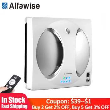 

Alfawise S60 Window Cleaning Robot High Suction Window Cleaner Robot Anti-falling Remote Control Vacuum Cleaner Window Robot