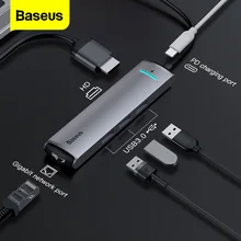 Baseus usb c hub tipo c hub para hdmi rj45 ethernet multi usb 3.0 porta pd adaptador de alimentação para macbook pro doca USB-C divisor hub