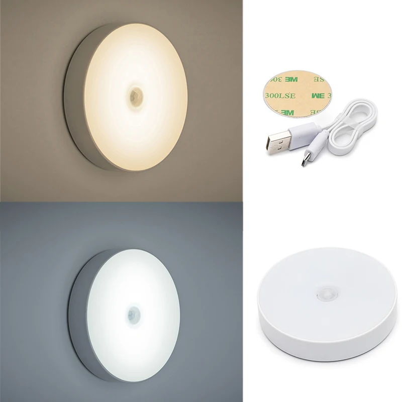 Details about   Bedroom LED Motion Sensor Light Rechargeable Stairway Intelligent Night Lamp