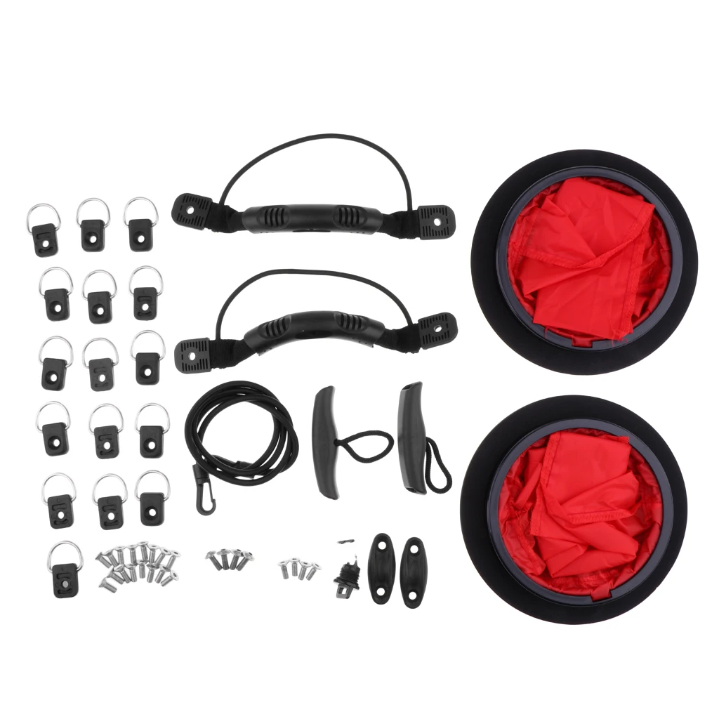 

2pcs Kayak Carry Handle with Hardware & 2x Toggle Handle with Cord & 1pcs Elastic Rope with Double End Hooks/Clips