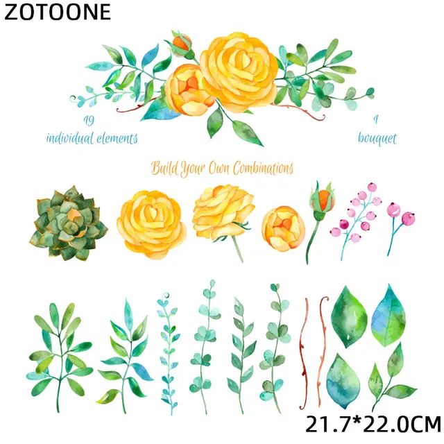 Flower Patch Iron-on Transfers for Clothing Thermoadhesive Patches Daisy Stickers Diy Flex Fusible Transfer Appliques Stripes 0044