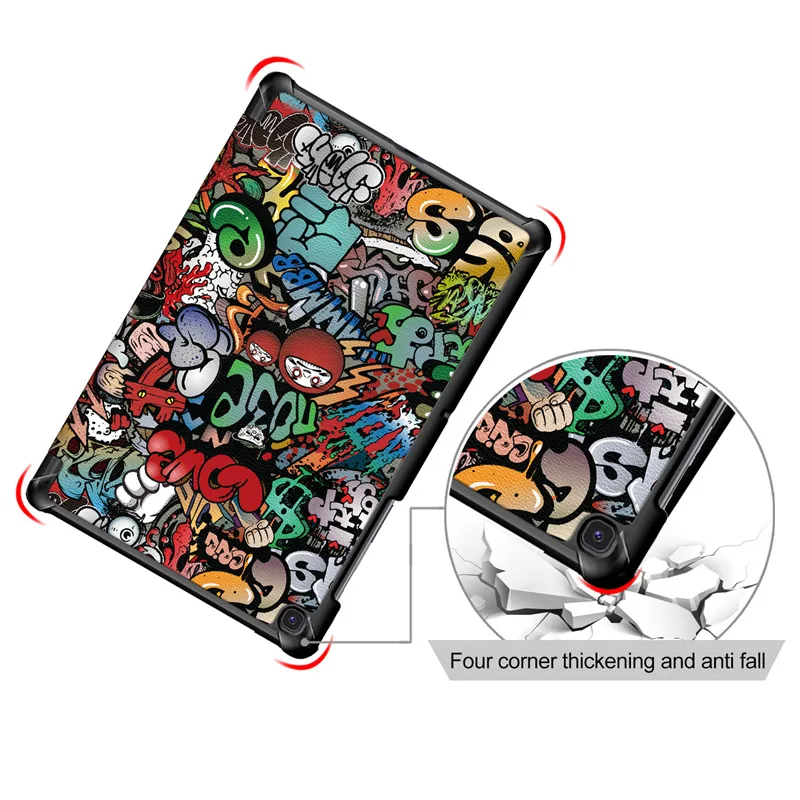 Для samsung Tab S5e 10,5 чехол Tri-Fold Стенд Флип PU кожаный арт Обложка с рисунком для samsung Galaxy Tab S5e 10,5 T720 T725 Fundas