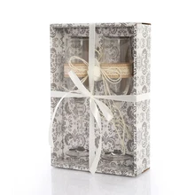 2 шт./компл. с украшением в виде кристаллов Свадебные тостов бокалы для шампанского для питевых чашек вечерние брак вина украшения для вечеринок в подарочной коробке