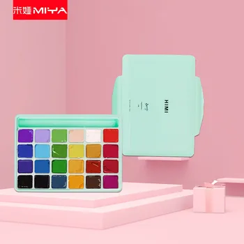 HIMI 젤리 컵 구아슈 페인트 세트, 무독성 미야 구아슈 아티스트 수채화 페인트, 페인팅 미술 용품 팔레트 포함, 30ml