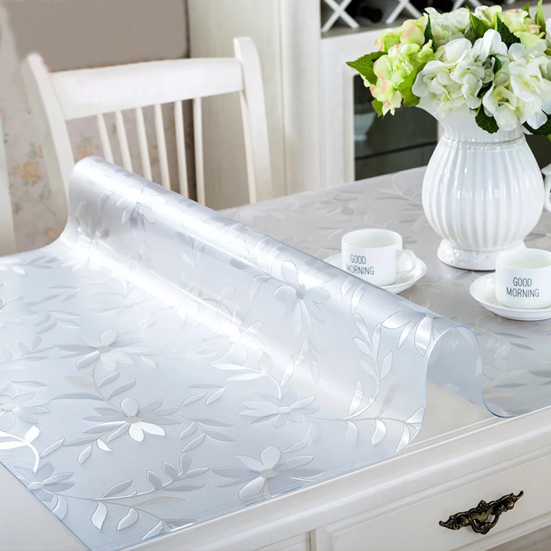 Transparent Table Mat 1mm PVC Soft Glass Tablecloth Kitchen Waterproof and Oil Proof Easy to Clean Cover Can Be Customized | Дом и сад
