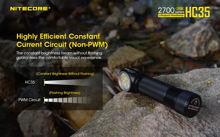 Скидка NITECORE HC35 CREE 4LED 2700 люмен перезаряжаемый налобный фонарь+ аккумулятор фонарик для охоты на открытом воздухе