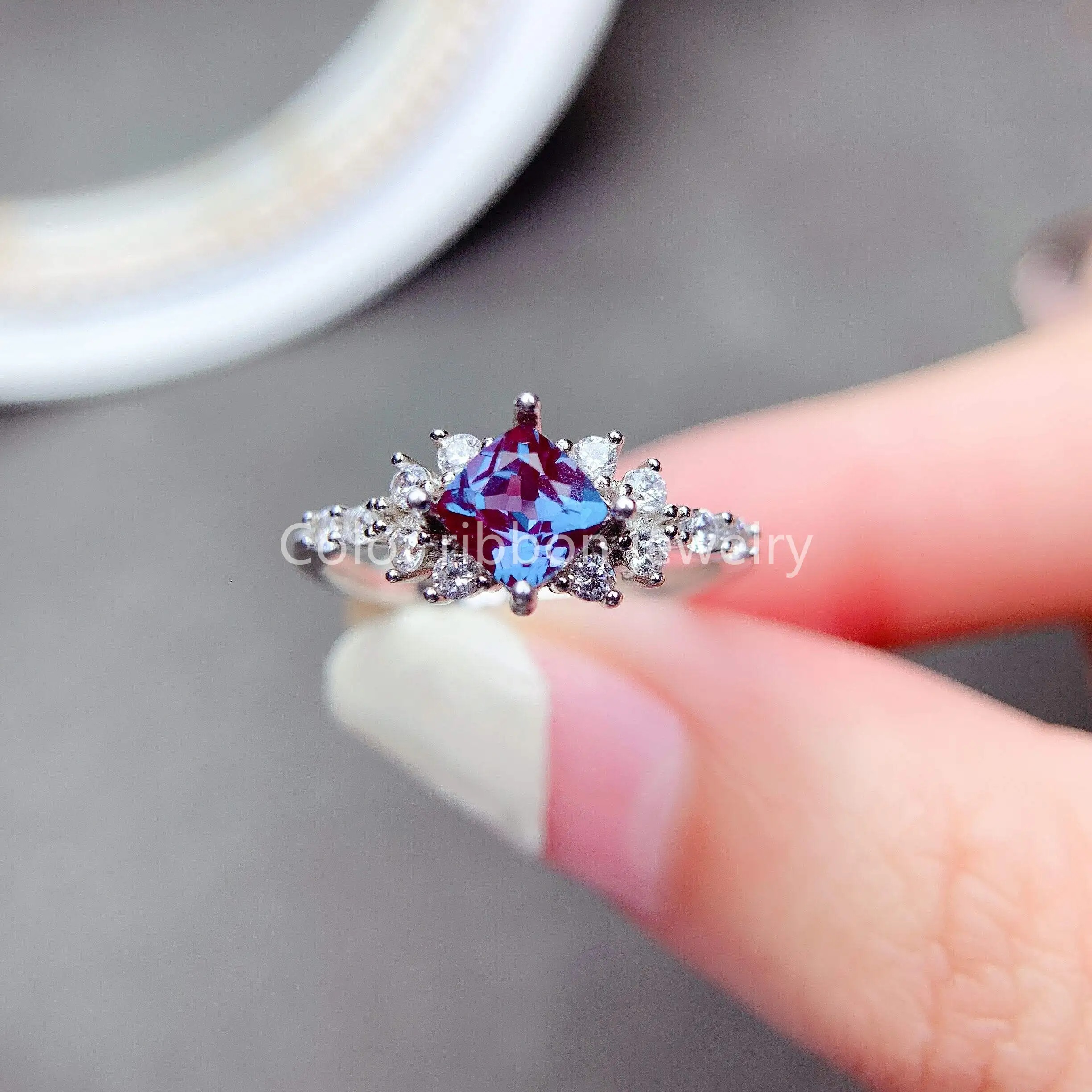 

1.2CT Lab Grown Alexander Gemstone Ring For Women Rose Gold 925 Sterling Silver Luxury Ring Romantic New Fall Collection
