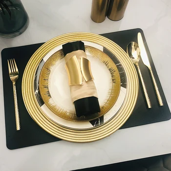 Nordic Luxury Black / Gold Tableware Set 4