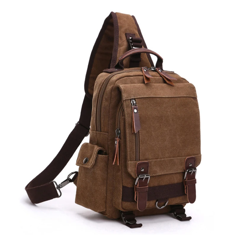 new Small Canvas Backpack Men Travel Back Pack Multifunctional Shoulder ...