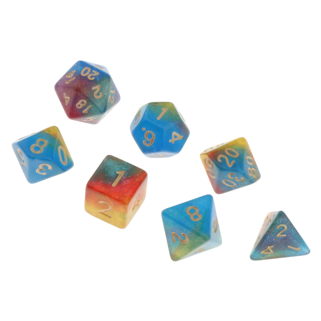 7Pc Multi-sided Dices Set D4-D20 MTG DND RPG Board Game Dice for D&D Roleplaying Party Casino Table Game Toy