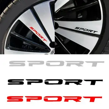 

4PC/Set SPORT Style Car Door Rims Wheel Hub Racing Stickers Accessories Graphic Exterior Wheel Racing Automobiles Sticker D W9B3