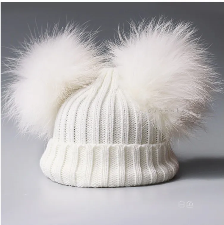 Милые зимние теплые детские шапки для маленьких девочек и мальчиков, одноцветные вязаные шапки с помпонами, вязаные шарики, шапка с помпоном, однотонные детские шапки, От 1 до 3 лет