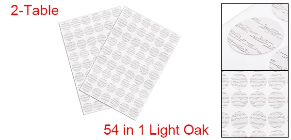 Light Oak 2pcs Uxcell 1/2/3 пакеты самоклеющиеся резьбовое отверстие Стикеры s винт крышки пыле Стикеры 21 мм 54 в 1 пакет легко наносится - Цвет: Light Oak 2pcs