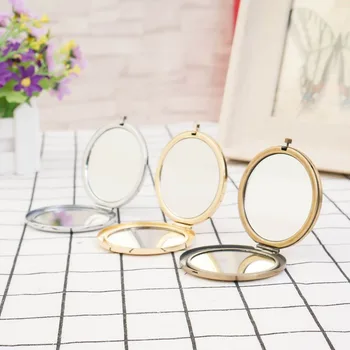 

1 PC Portable Folding Mirror Compact Stainless Steel Metal Makeup Cosmetic Pocket Mirror Beauty Accessories