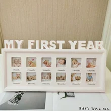 Креативные DIY 0-12 месяцев мой первый год фотографии дисплей пластиковая фоторамка Младенцы Дети растут память сувениры подарки подарок