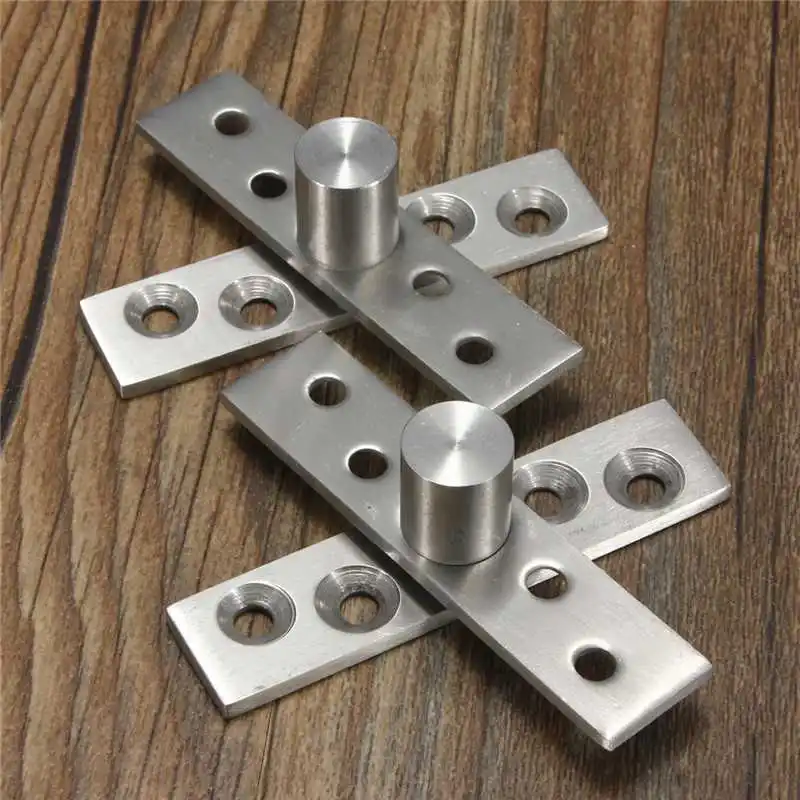 

2Pcs 360 Degrees Rotation Axis Thickened Stainless Steel Up and Down Wood Doors Hinges Location Shaft Furniture HingeHidden