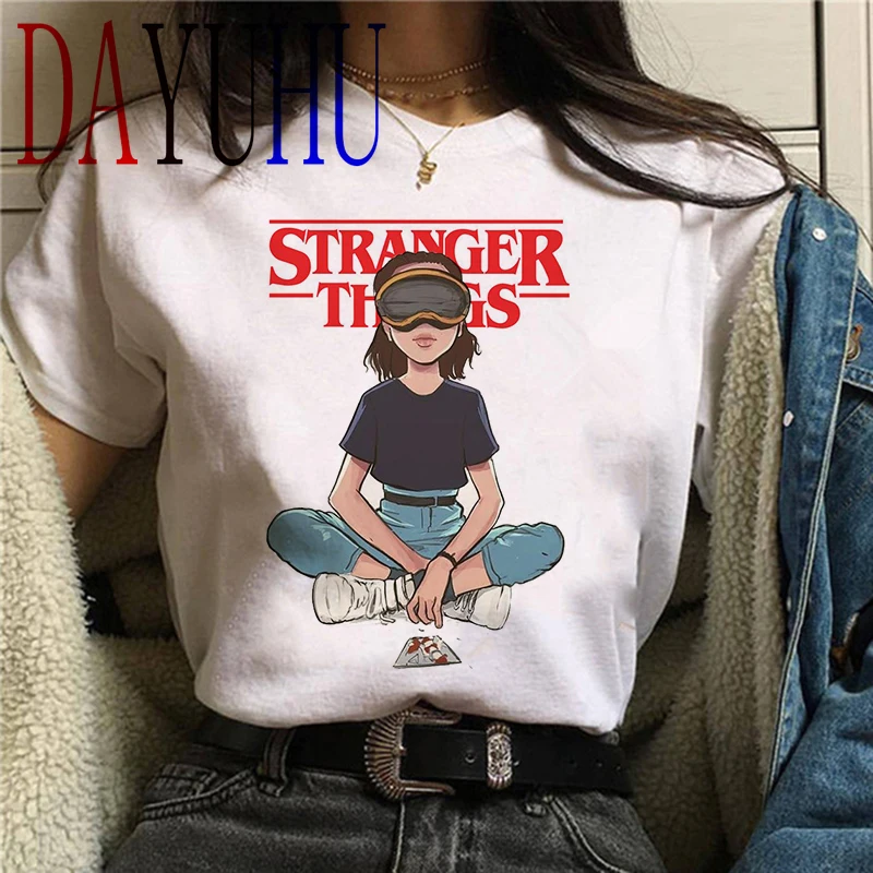 stranger things Season 3 T Shirt Women Harajuku New Tshirt Funny 90s Female Graphic T-shirt Ullzang Upside Down Top Tees Cartoon