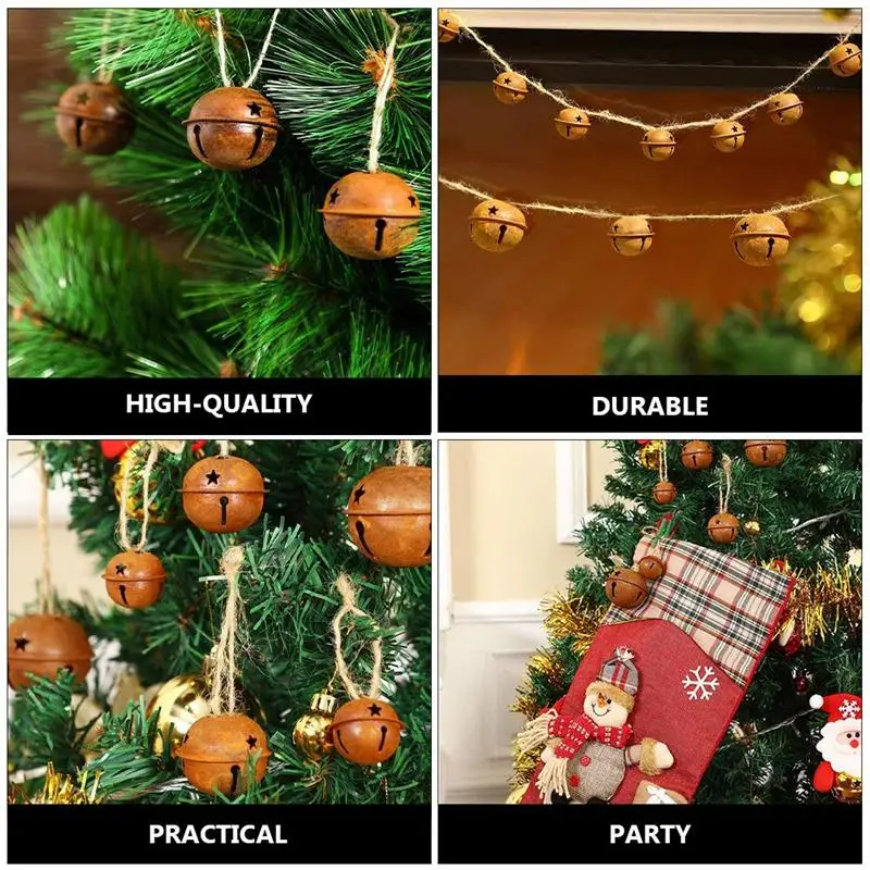 1Pcs Super Big Jingle Bells Iron Christmas Bell For Festival Party Christmas  Tree Bells Decoration DIY