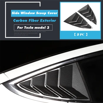 

Car Side Window Triangle Shutter Rear Sunshade Blinder Shutters For Tesla Model 3 2018-2020 ABS Carbon Fiber Look Rear Quarter