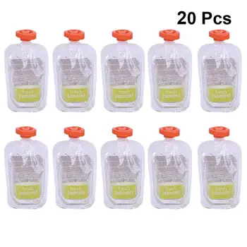 

20PCS Baby Food Storage Bags Baby Food Pouches Portable Outdoors Food Supplement Bag Plastic Bags For Home Travel Storage