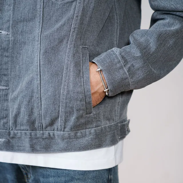 Oversized denim jackets in washed colors