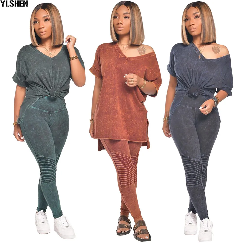Two Piece Set Women 2020 Fashion Clothes African Dresses for Women Dashiki Dress Tops and Bodycon Pants 2 Piece Sets Outfits 07
