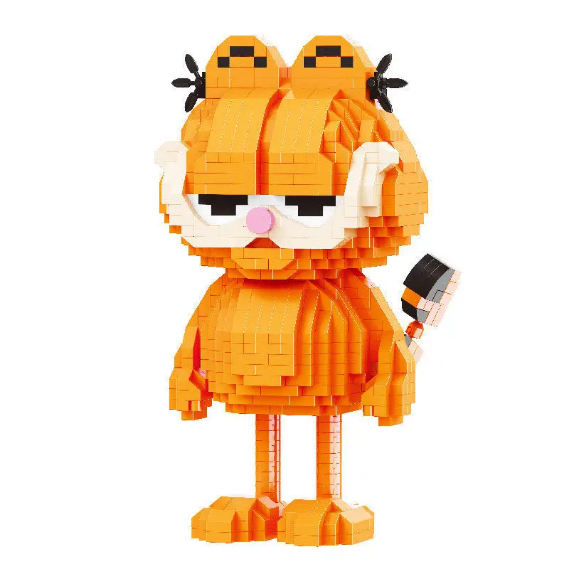 

Kawaii movie cartoon cat animal garfields adult building blocks assembled toys miniature small particles building blocks