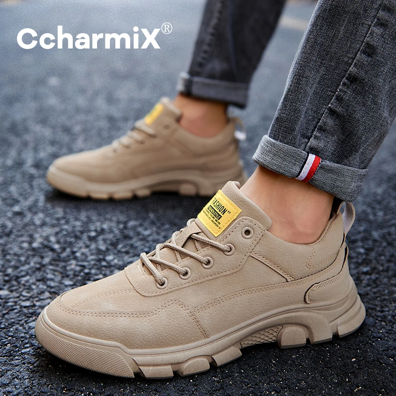 

charmiX Autumn Men's Shoes Casual British Outdoor Shoes Non-Slip Wear-Resistant Shoes Fashion Comfortable Lace-Up Men's Shoes