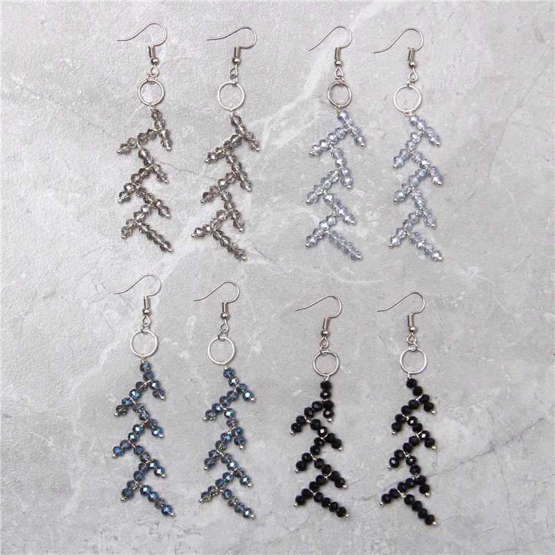 Bohemia Crystal Long Earrings Dangle Quartzs Beads Pendant Drop For Women Gems Stone Statement Jewelry Gift | Украшения и