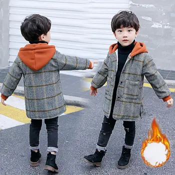 

Children Clothing Boy Coat Winter 2020 New Fashion Baby Woolen Coat Plus Velvet Children Woolen Thickening Autumn Clothing