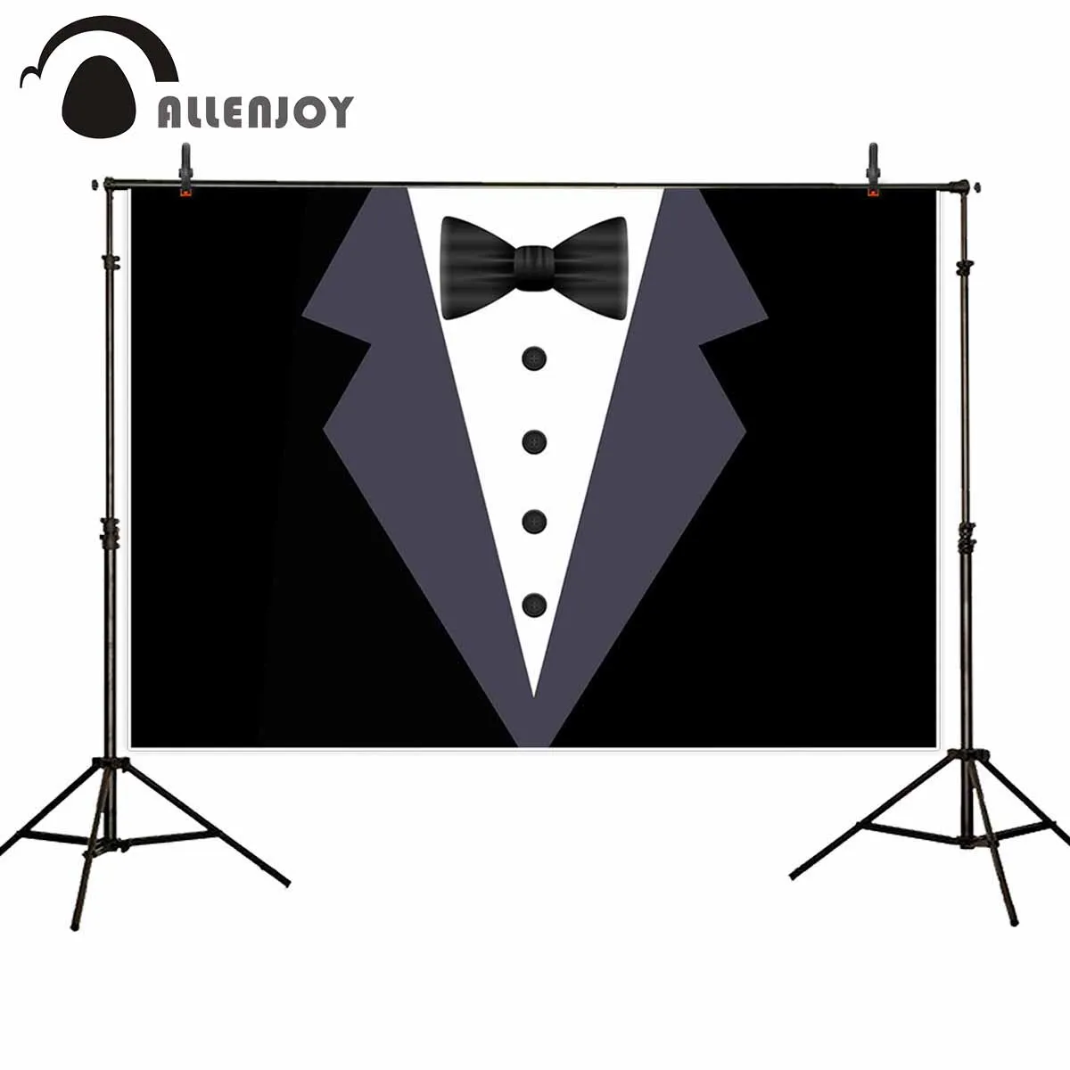 

Allenjoy suit party backdrop birthday graduation adult ceremony black gentleman photo zone decor background for photography