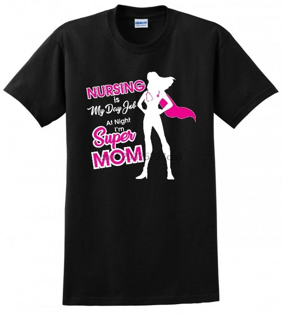 Супер Медсестра RN LPN мама Ночная сменная Подарочная Мужская забавная футболка |