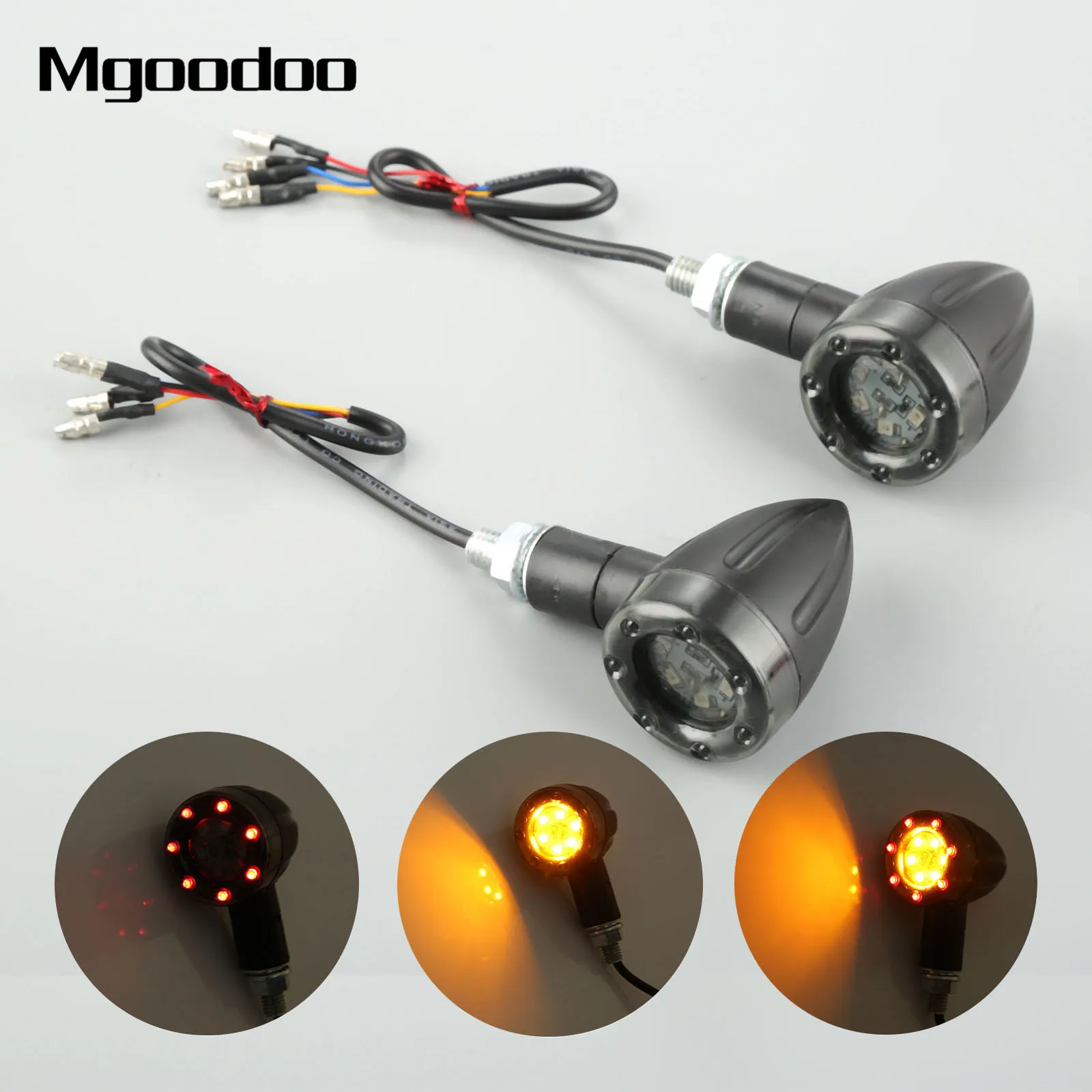 2Pcs Universal Motorcycle Turn Signal Light 12V LED Super Bright Bulbs for Motorbike Off Road Indicator |
