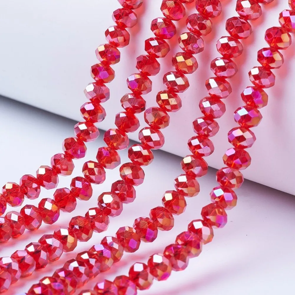 Wholesale Beads Supplier Top Quality Red Spinel Bulk Beads Strands Natural Red Spinel 4mm Beads Faceted Rondelle Beads For Jewelry Making
