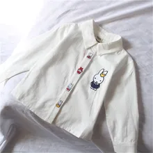 Рубашка с длинными рукавами для девочек; пальто из хлопка для младенцев; детская одежда с вышивкой и героями мультфильмов; ; осенняя одежда в западном стиле