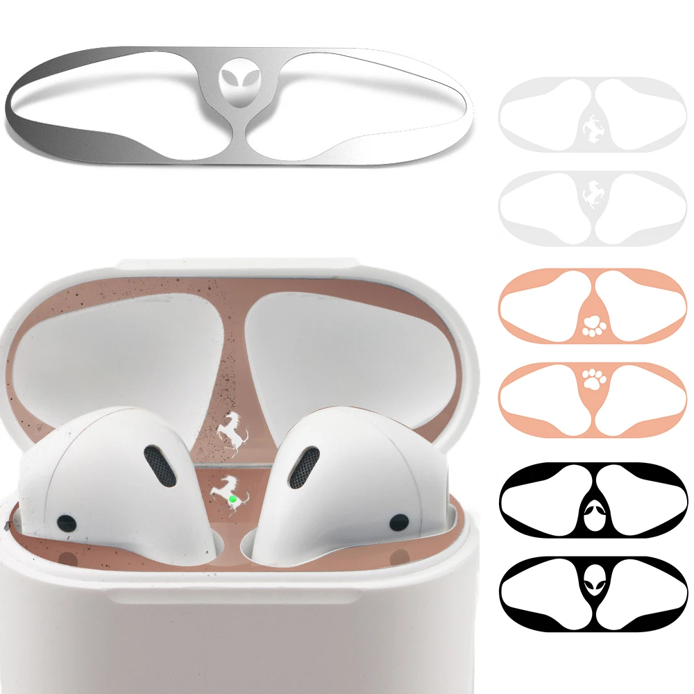 Металлический пылезащитный стикер для Apple AirPods чехол пыленепроницаемый защитный