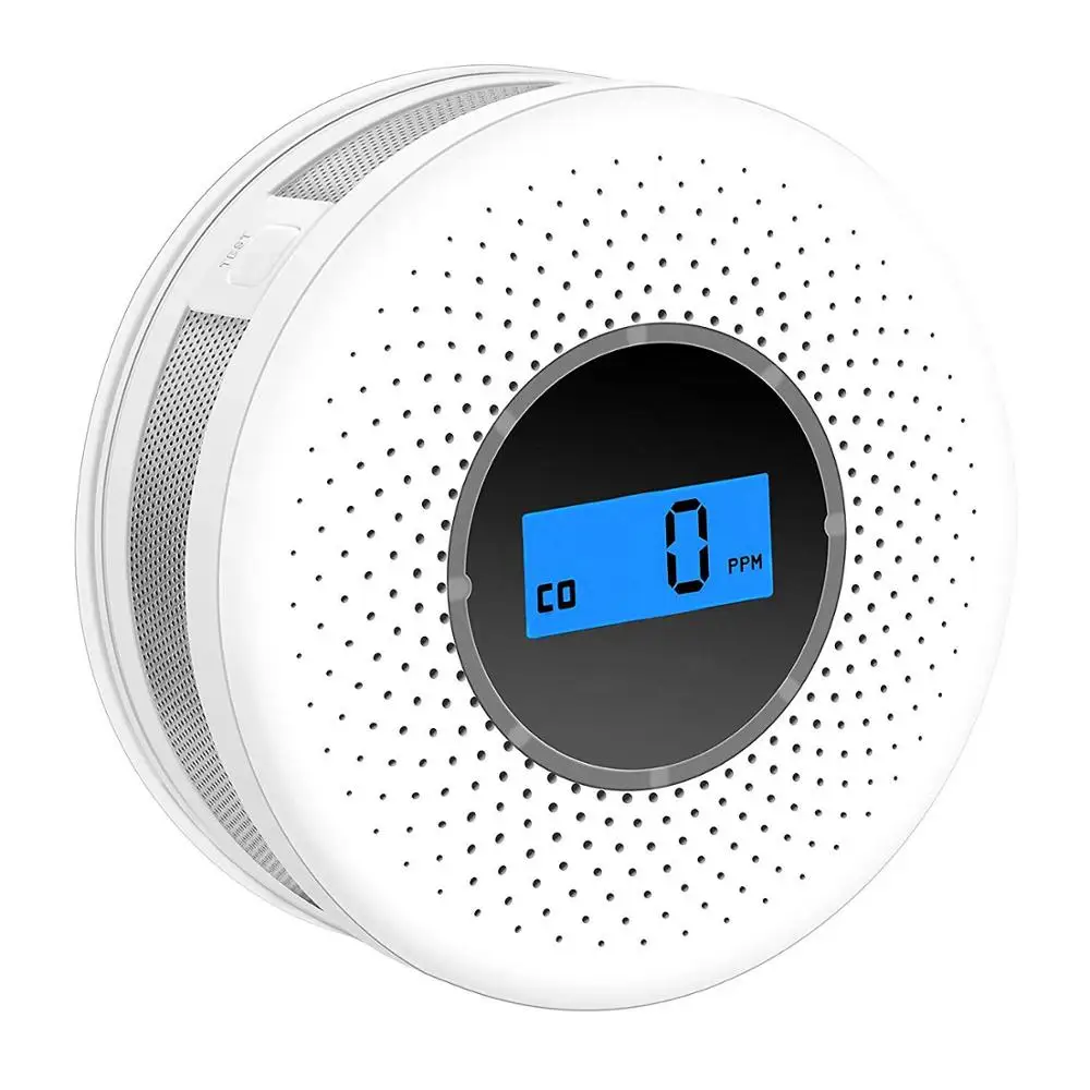 Detector de humo combinado, Detector de monóxido de carbono con pantalla, con batería, Sensor de alarma