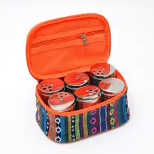 Camping Picnic Tools Castor Stainless Steel Castor with Portable Double Zipper Carry Bag Mesh Chain Design with Storage Bag