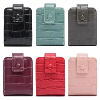 

PU Leather Lipstick Cosmetic Bag Travel Makeup Pouch Organizer Portable Beauty Toolbox Storage Case with Mirror