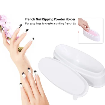 

French Nail Dipping Powder Holder Powder Tray With Lid For French Smile Line Guide Nail Tools Dip Powder Container Mold