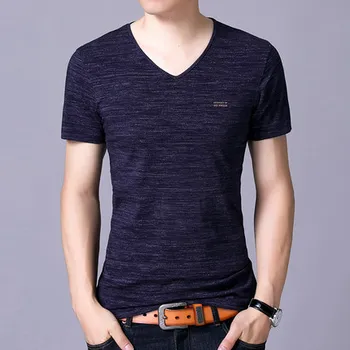 

Short-sleeved t-shirt men's casual simple bottoming shirt half-sleeved clothes 7975